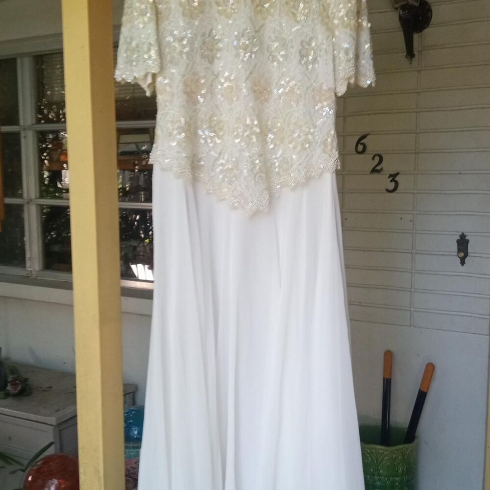 Lawrence Kazar Sequined Cocktail Evening Gown